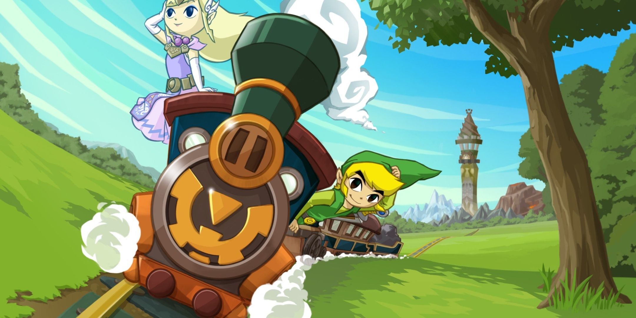 The Legend of Zelda: Spirit Tracks Key Art.