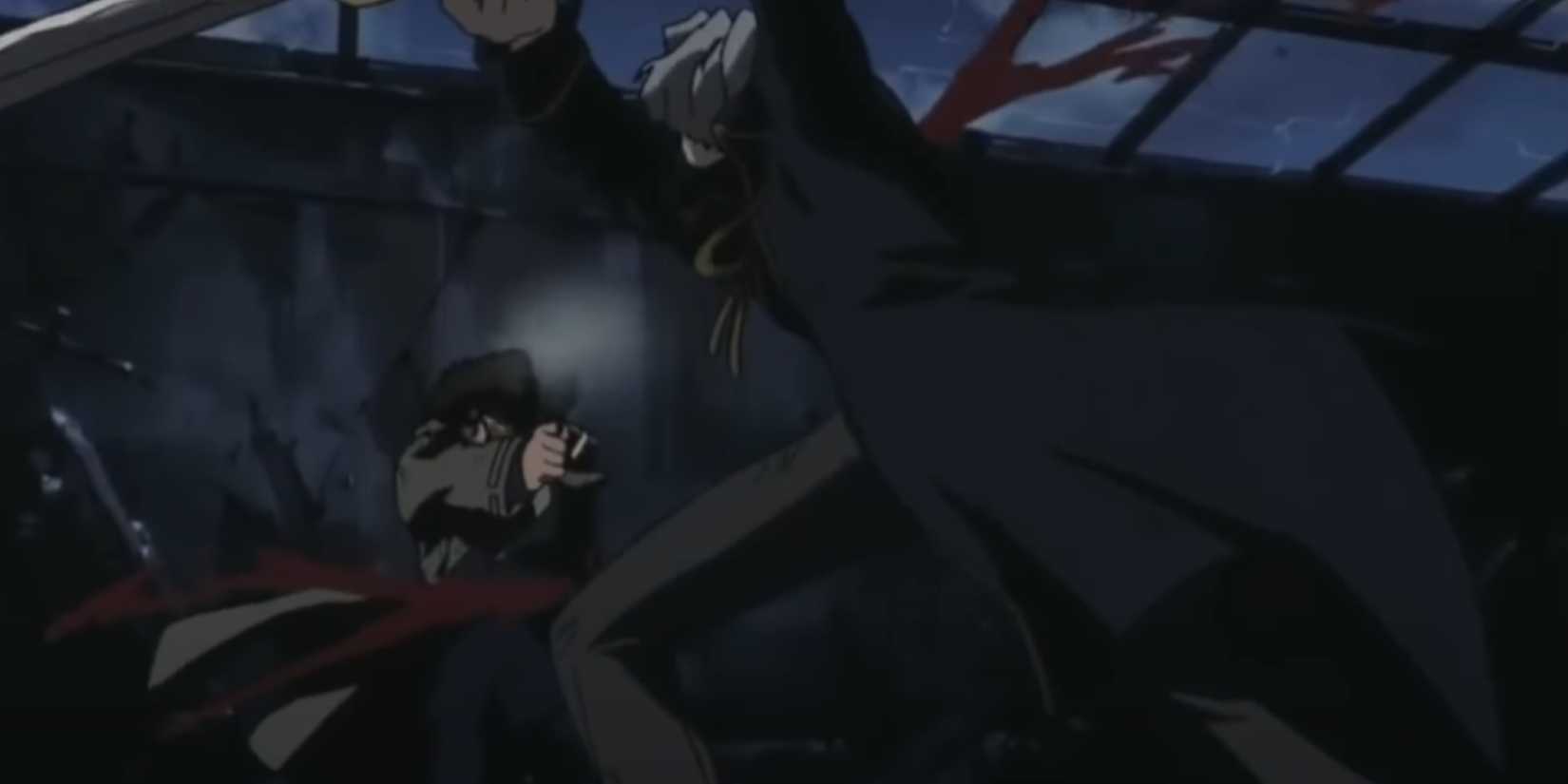 Spike and Vicious fatally injure each other in Cowboy Bebop..