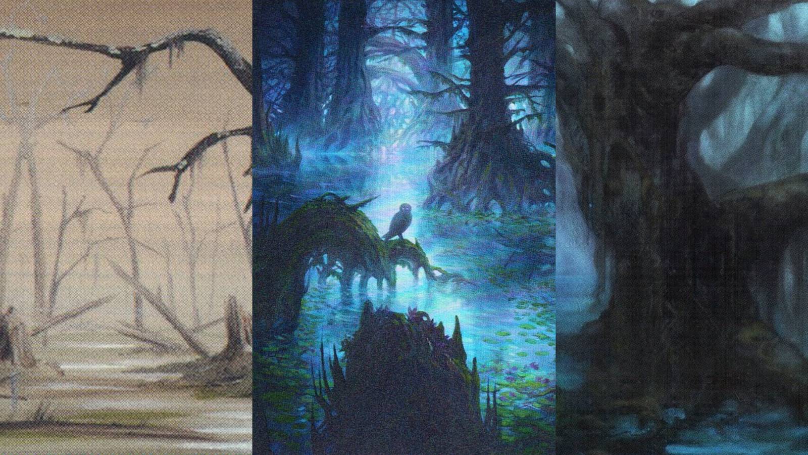 mtg card that makes all lands swamps Swamp (286) - FULL ART