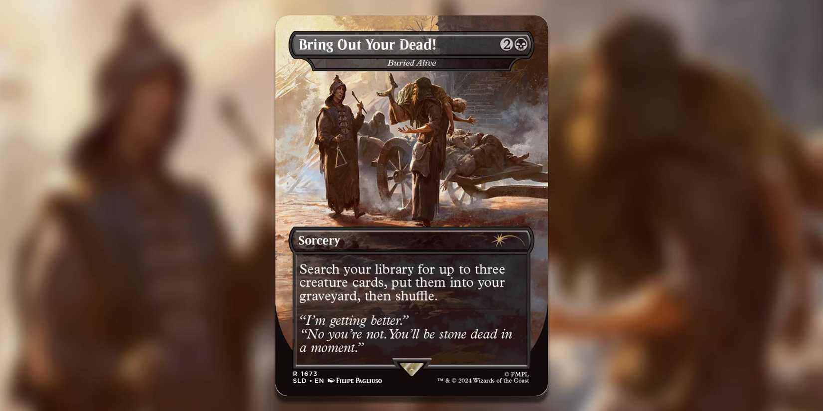 Screenshot of Bring Out Your Dead Buried Alive Secret Lair Drop Monty Python MTG.