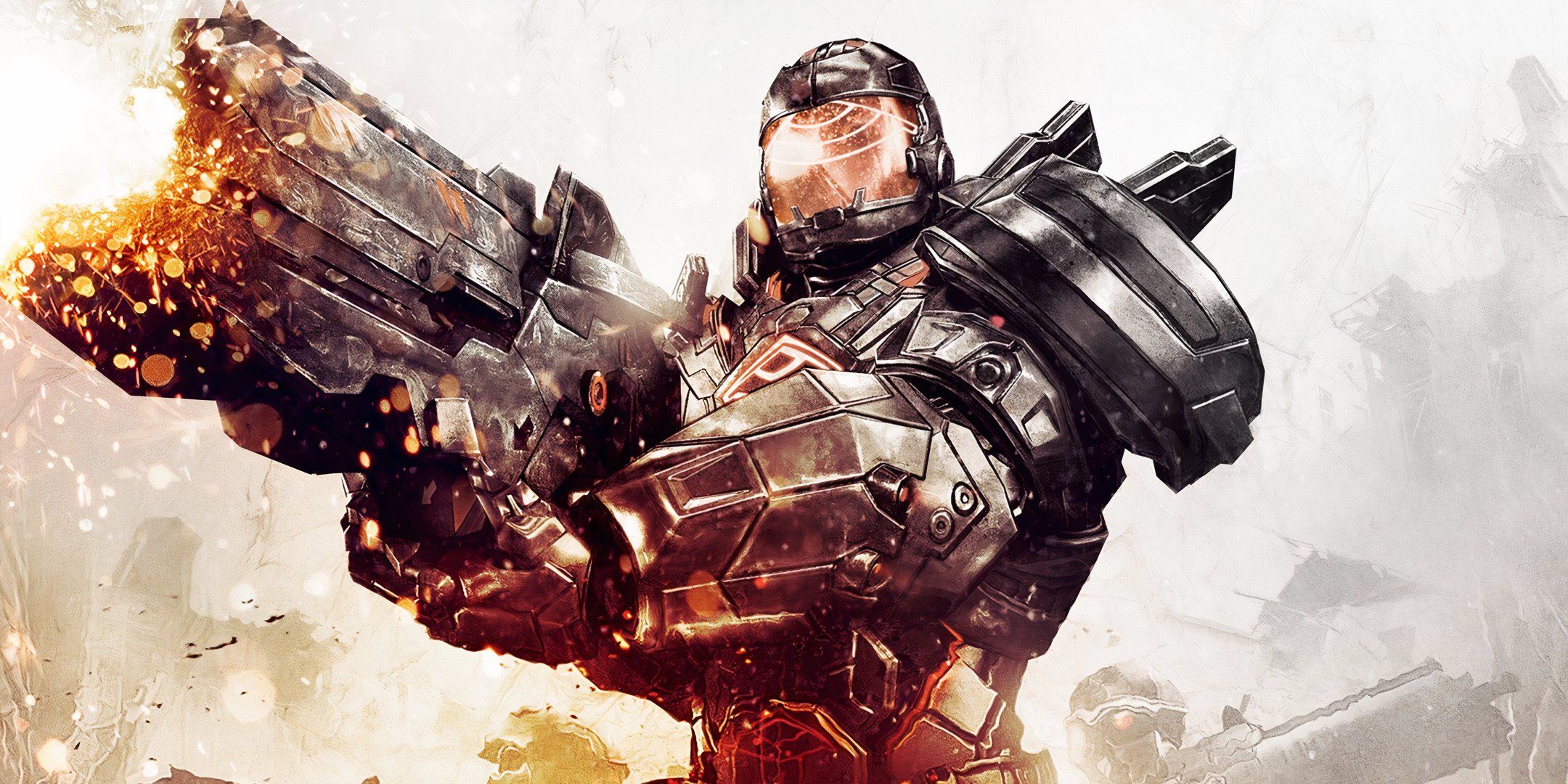 Soldier in futuristic armor shooting a gun in leadership 2.