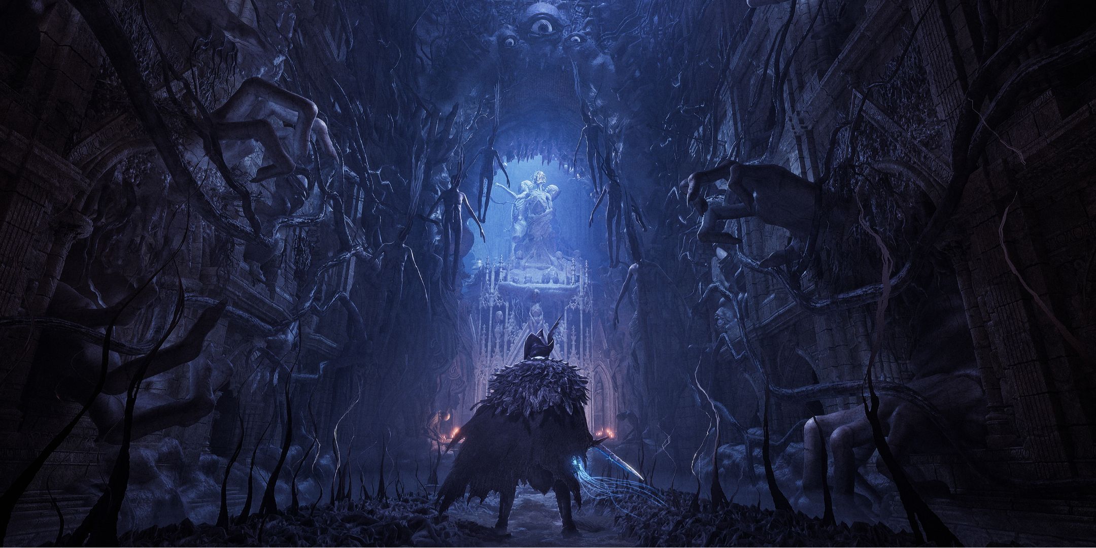 The player character in a crypt in Lords of the Fallen.