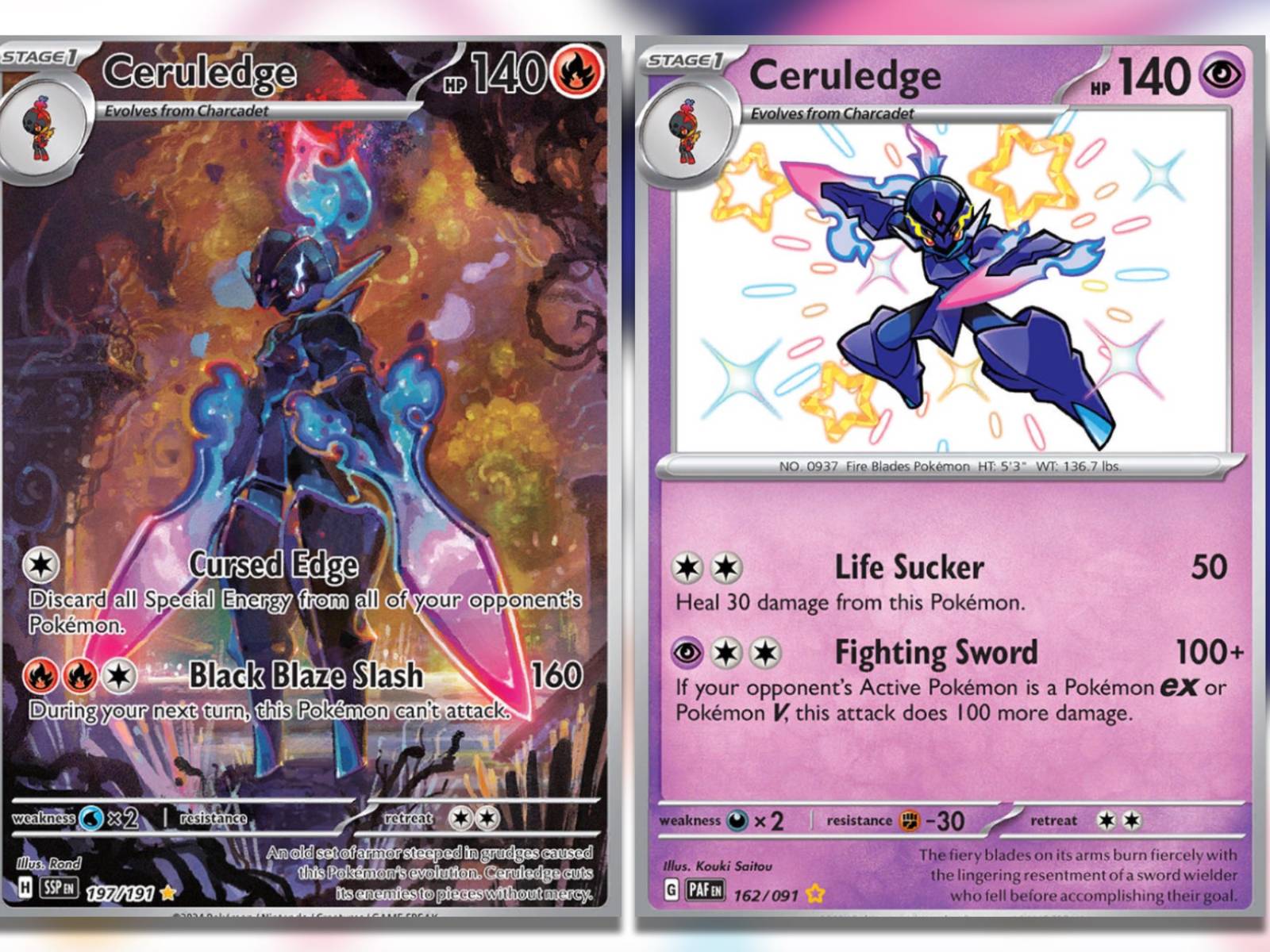 ceruledge pokemon card Armarouge &  4 Lot  Surging Sparks  034/191  035/191 : Toys & Games [Psychic] The Most Expensive Ceruledge Pokemon
