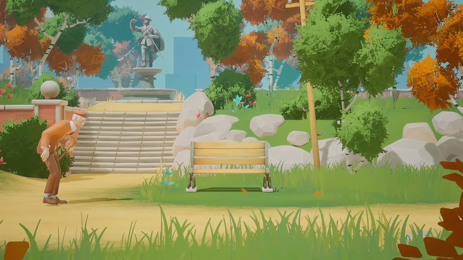 The Bench Looks Like Untitled Goose Game With Pigeons