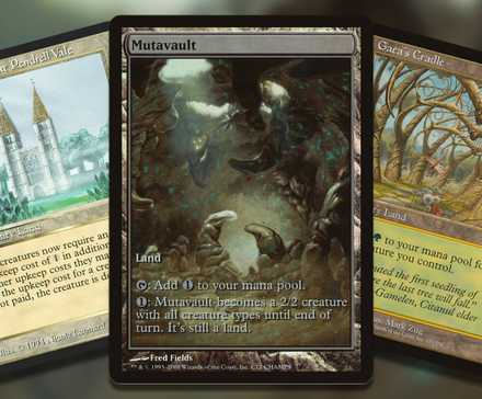 Three of the most valuable lands in Magic The Gathering.