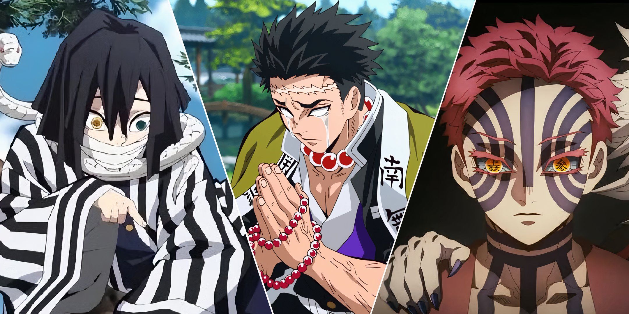 Obanai, Gyomei and Akaza