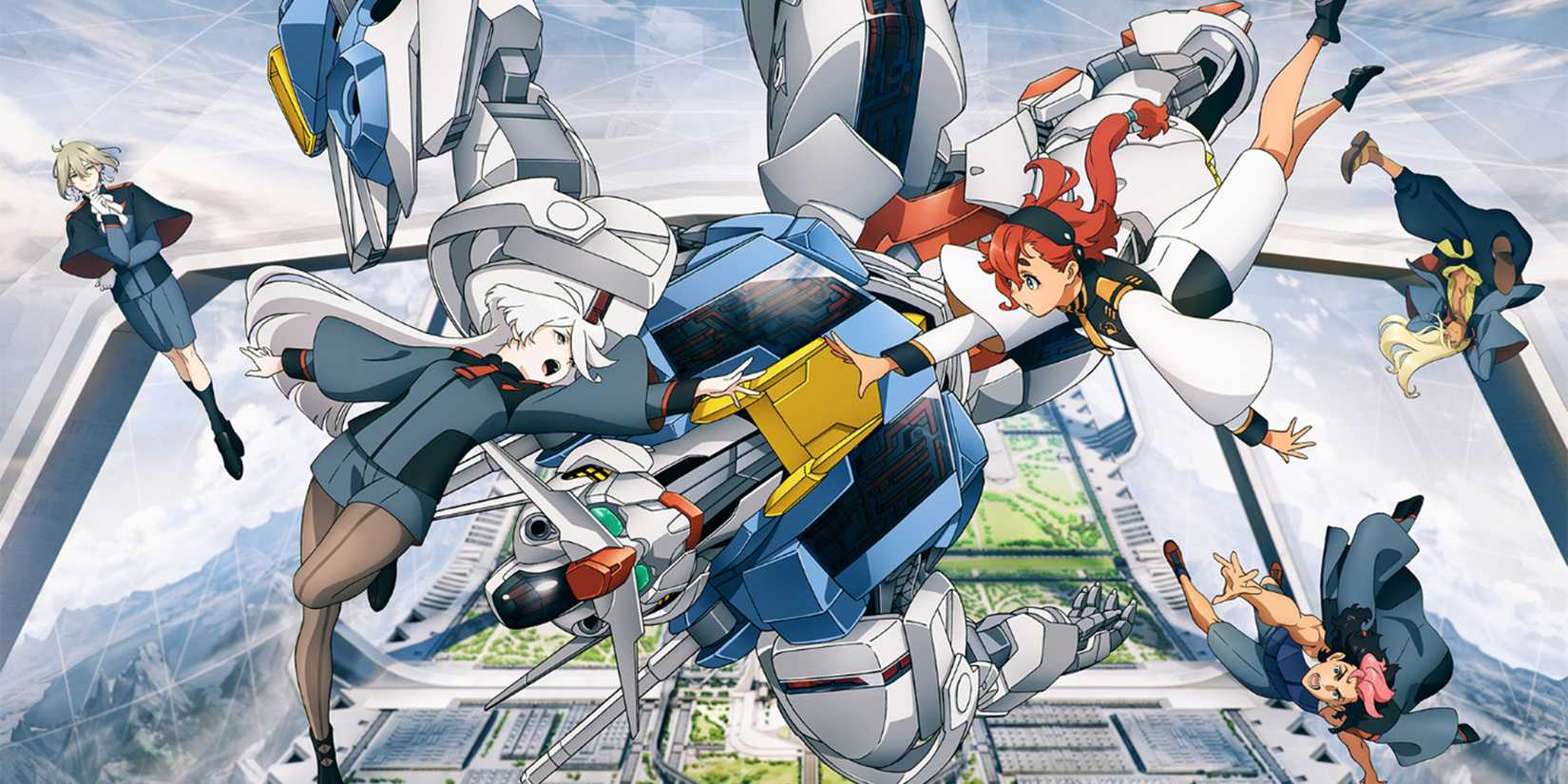 The lead role of the witch from Merkurius and the Gundam flight that floats over the school.