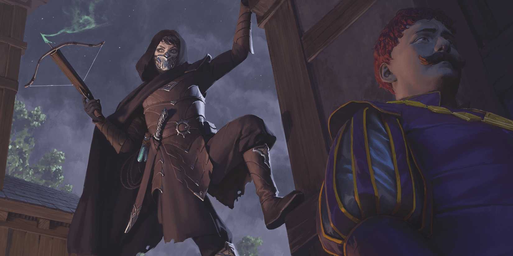 An assassin about to attack their target, from DND.
