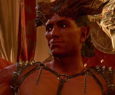 Haarlep in Baldur's Gate 3. They are an incubus in the form of a red demon