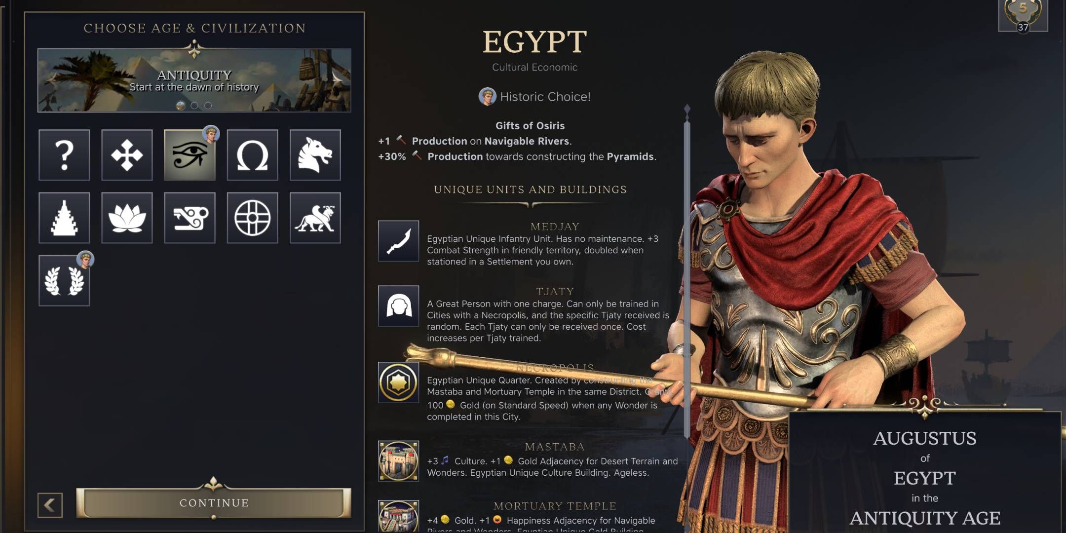 Augustus Leader Guide - Civilization 7