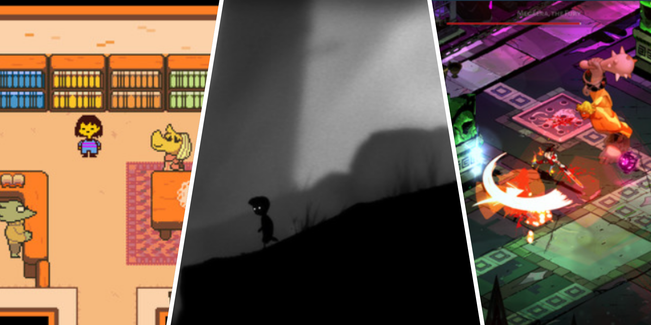 Share pictures of Undertale, Limbo and Hades.
