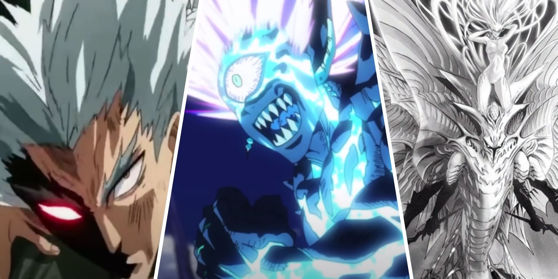 A collage of Garou, Boros and Psykos.