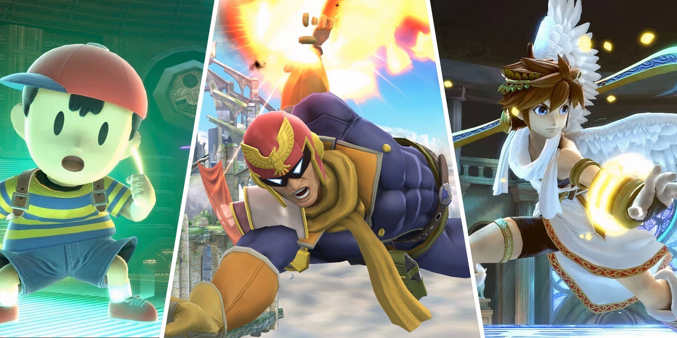 Super Smash Bros. Ness, Captain Falcon, and Pit appear in Ultimate.