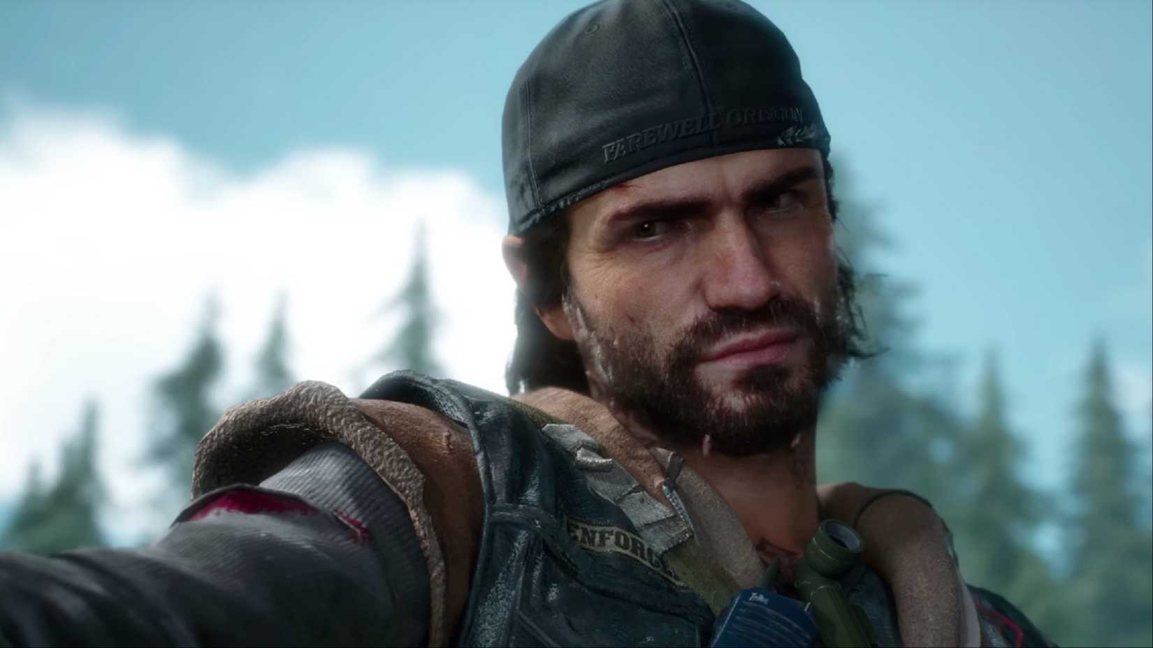 Deacon St. in Days Gone Remastered. John aims his gun at Freaker.