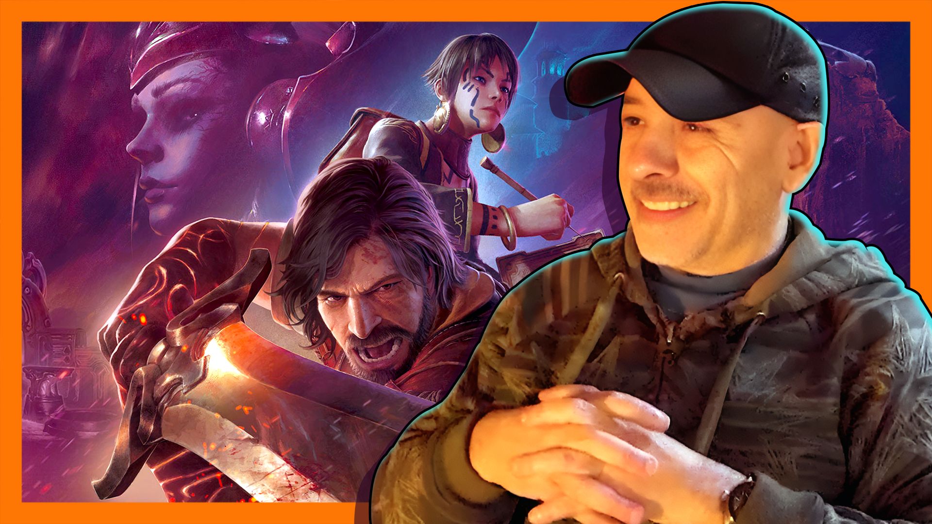 Enric Álvarez, the CEO of MercurySteam in front of a poster of Blades Of Fire