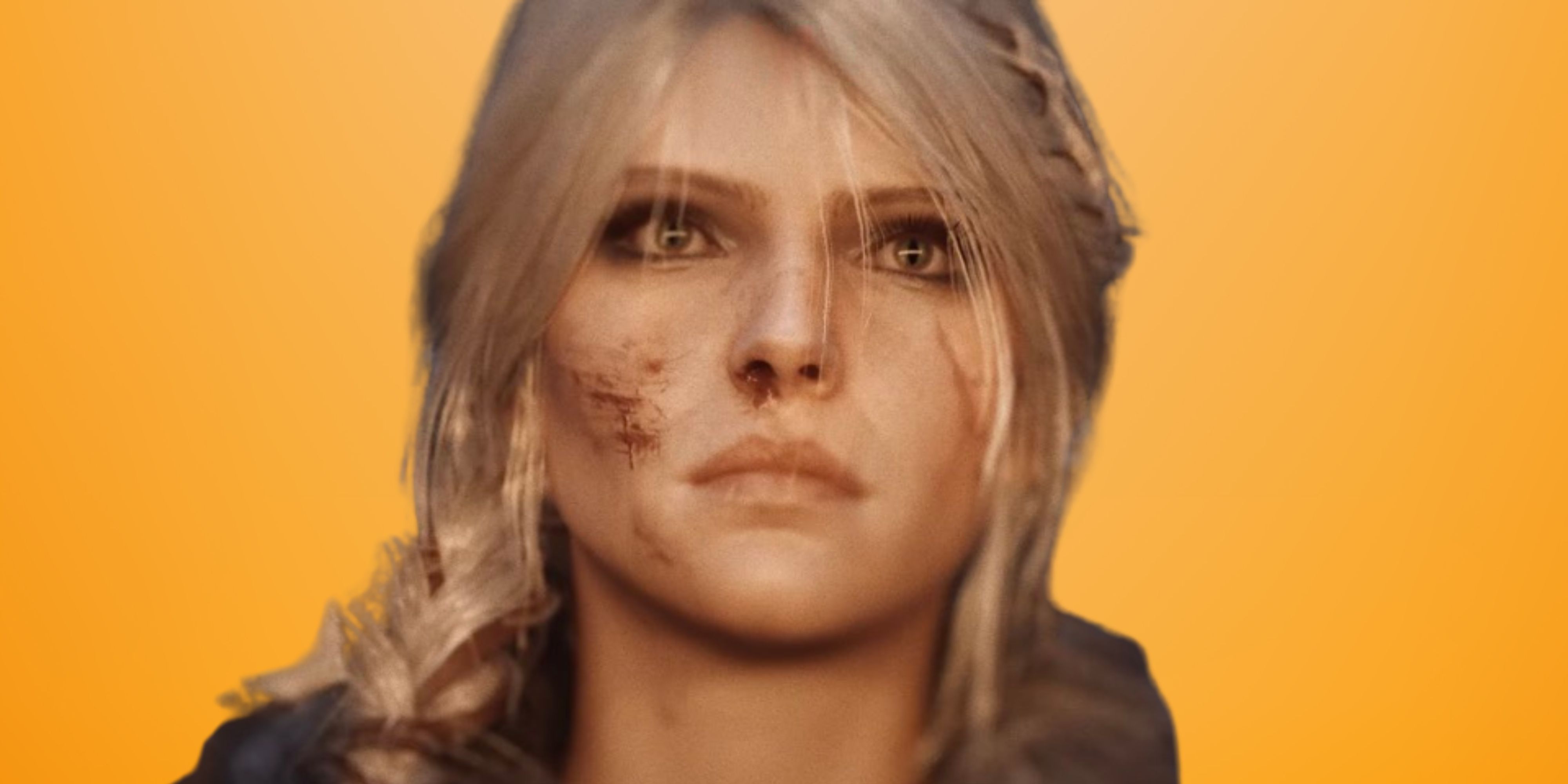 Ciri from The Witcher 4 on an orange background