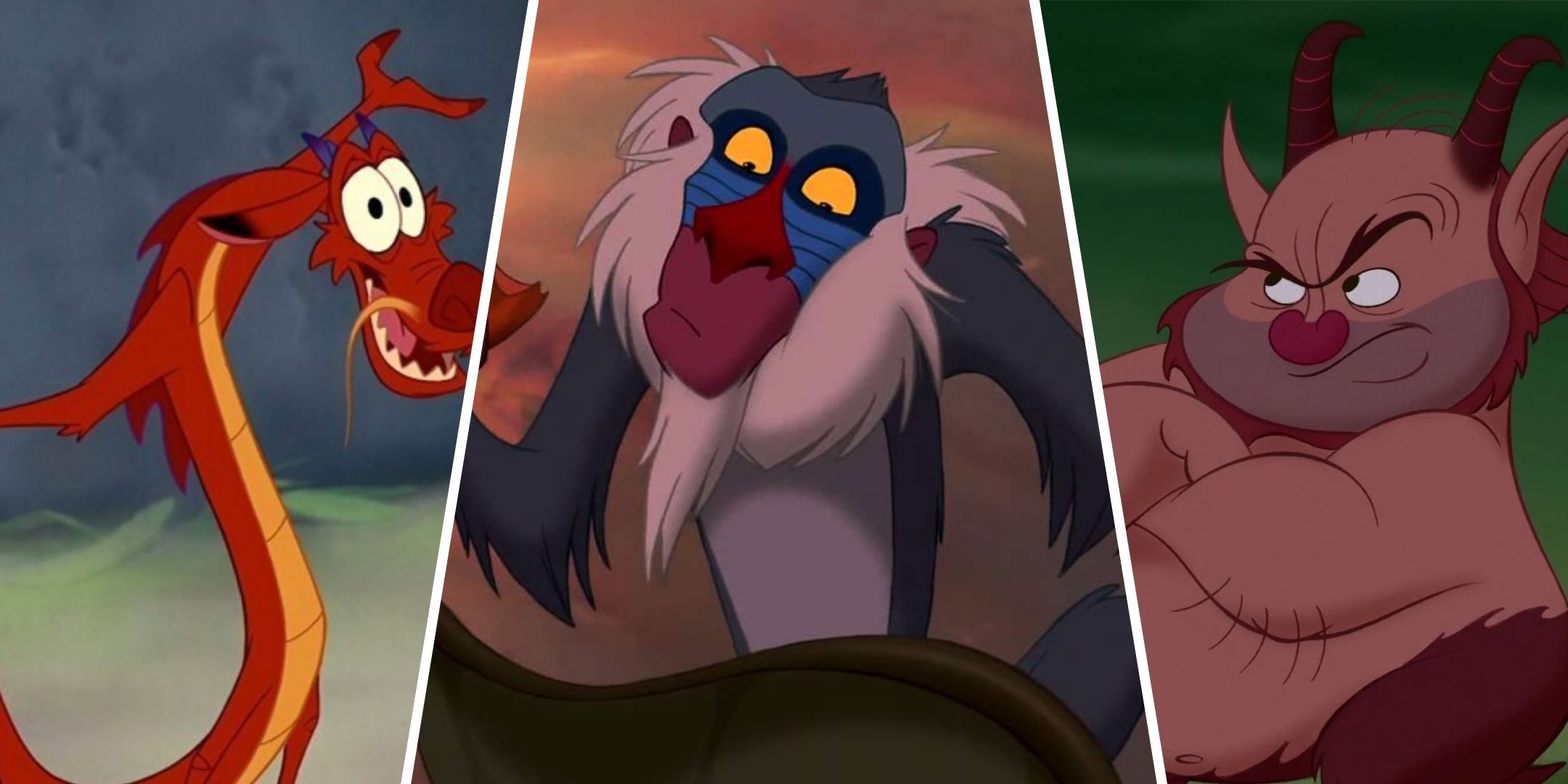 تصویر تقسیم شده موشو، رفیکی و فیلوکتتس از فیلم های دیزنی.