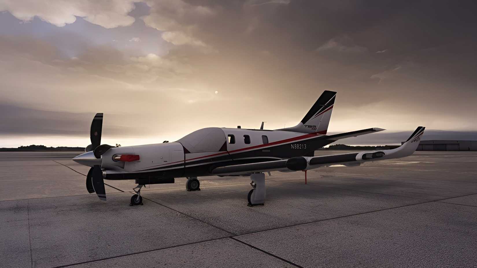 Daher TBM 930 on the landing pad in Microsoft Flight Simulator 2024