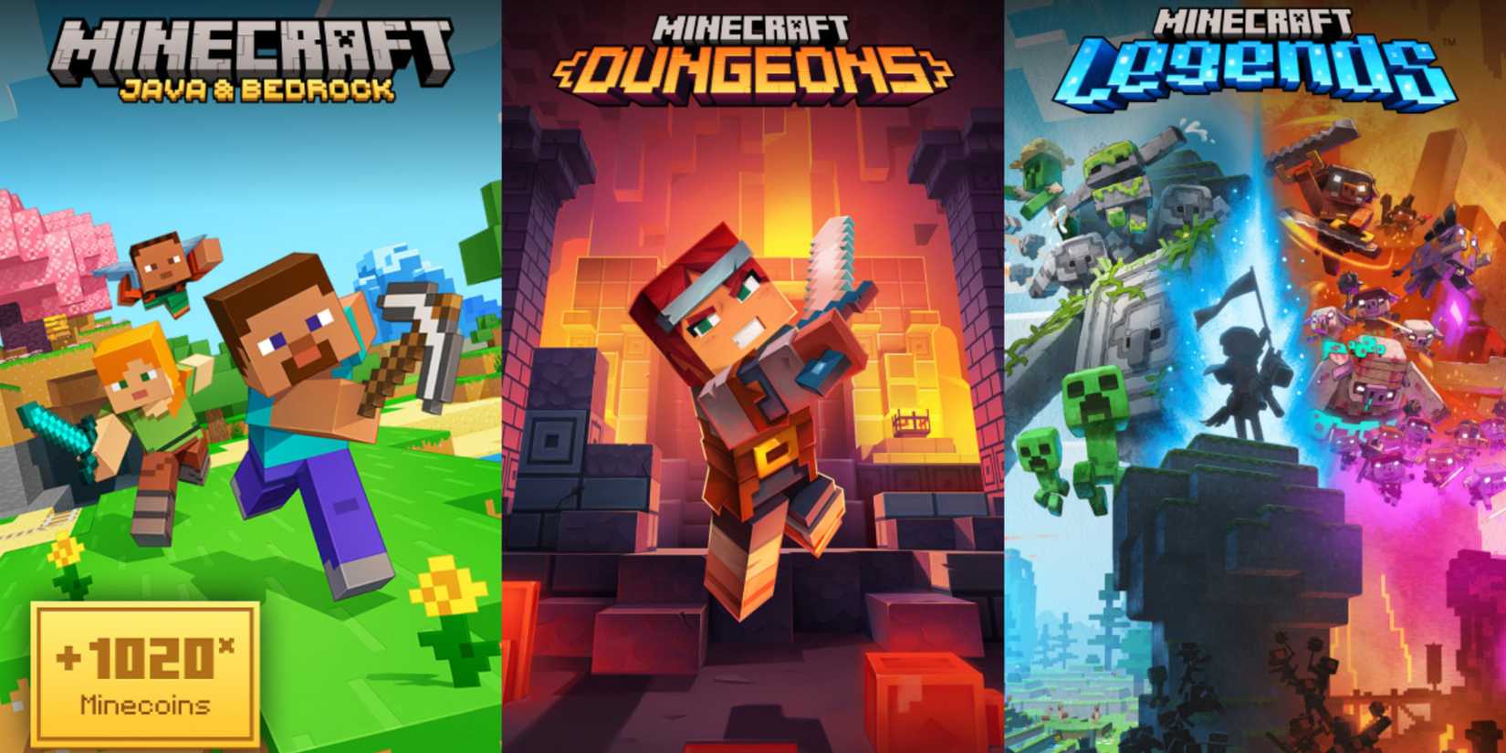 Minecraft Triple Bundle Minecraft Minecraft Dungeons And Minecraft