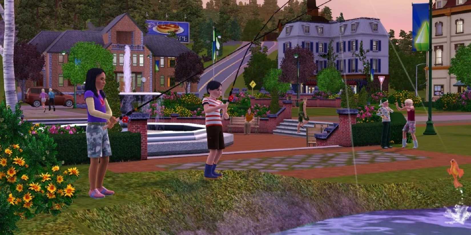 Mortimer Goth Fishing with Bella in The Sims 3 - Copy