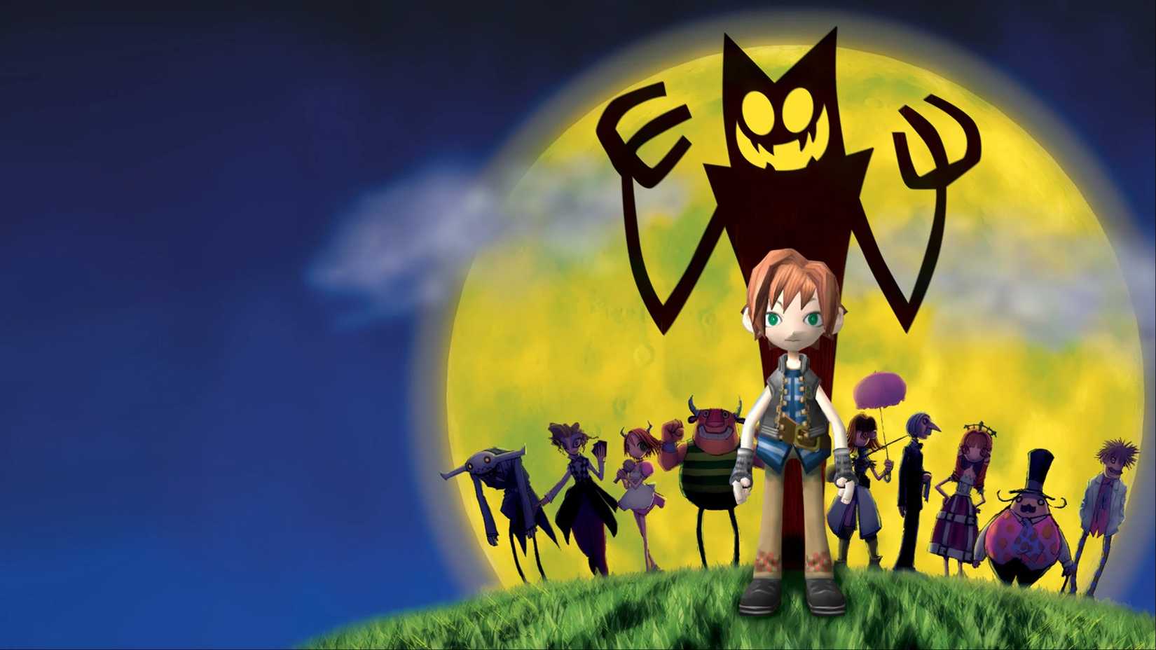 Key art for Okage: Shadow King, showcasing the main cast of characters.