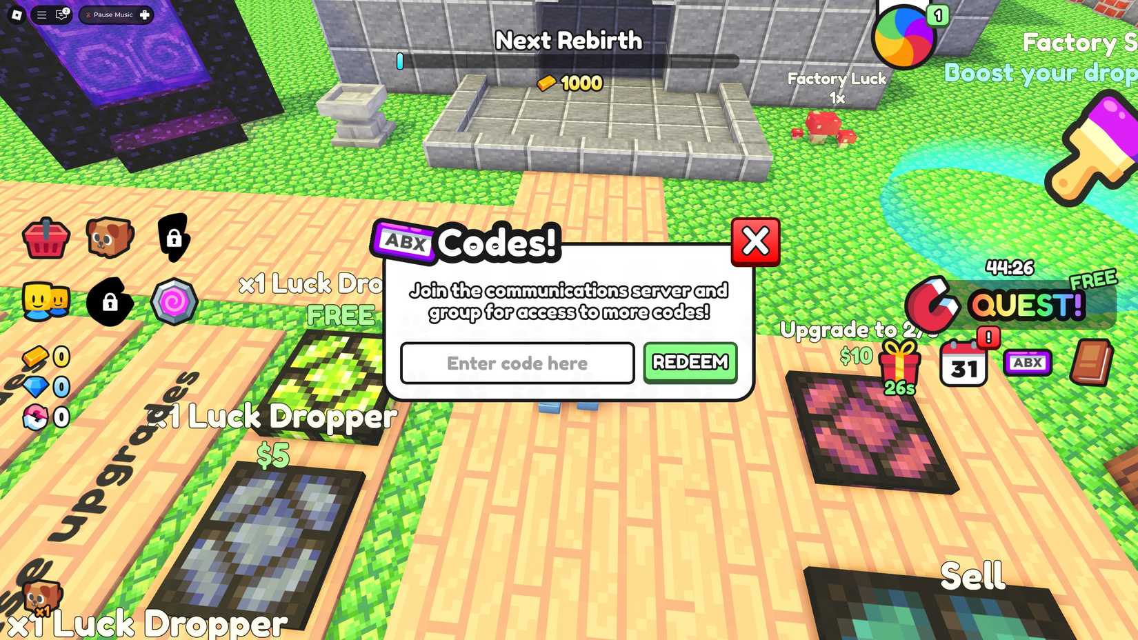 Random Block Factory Codes - Roblox