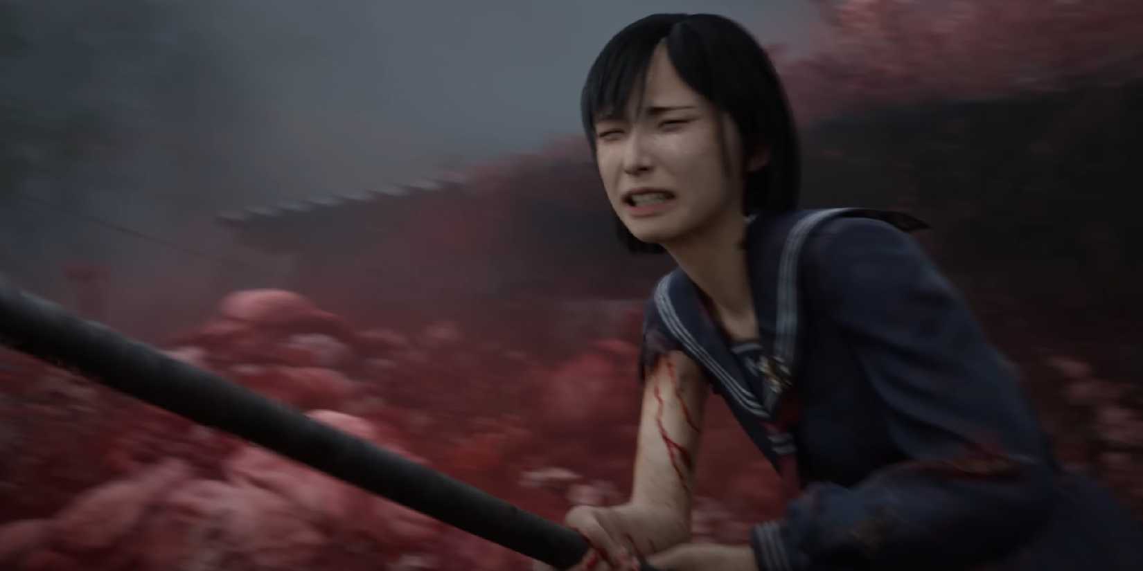 Silent Hill F Image showing hinakowielding pipes.