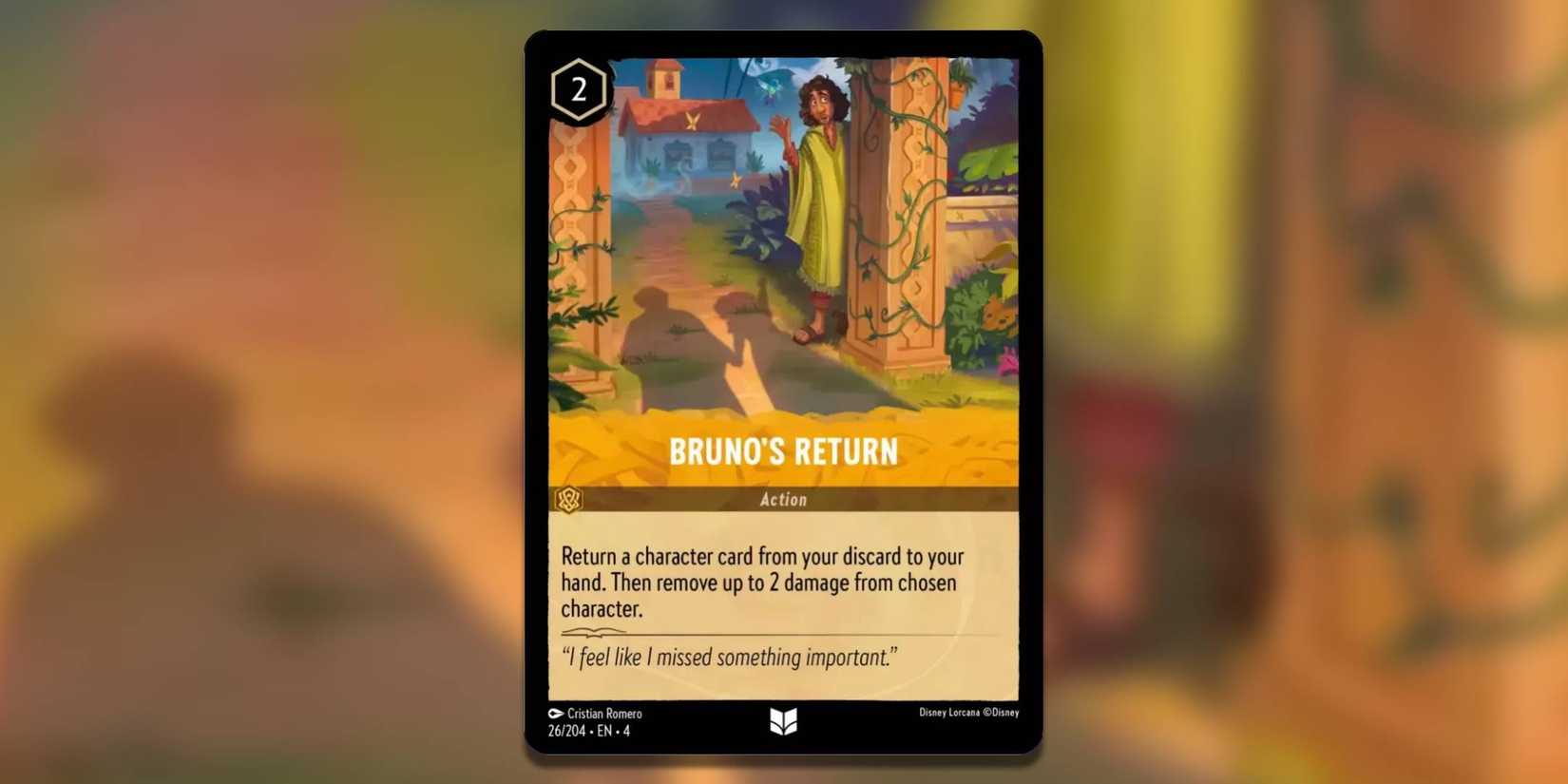 bruno lorcana card Cards illustrated for "Reign of Jafar" set by Disney and Ravensburger. First one being Madrigal from "Encanto" and second Tiana from "The Princess and the Frog" and for both I The item available is listed in the Title The Best Encanto Cards In