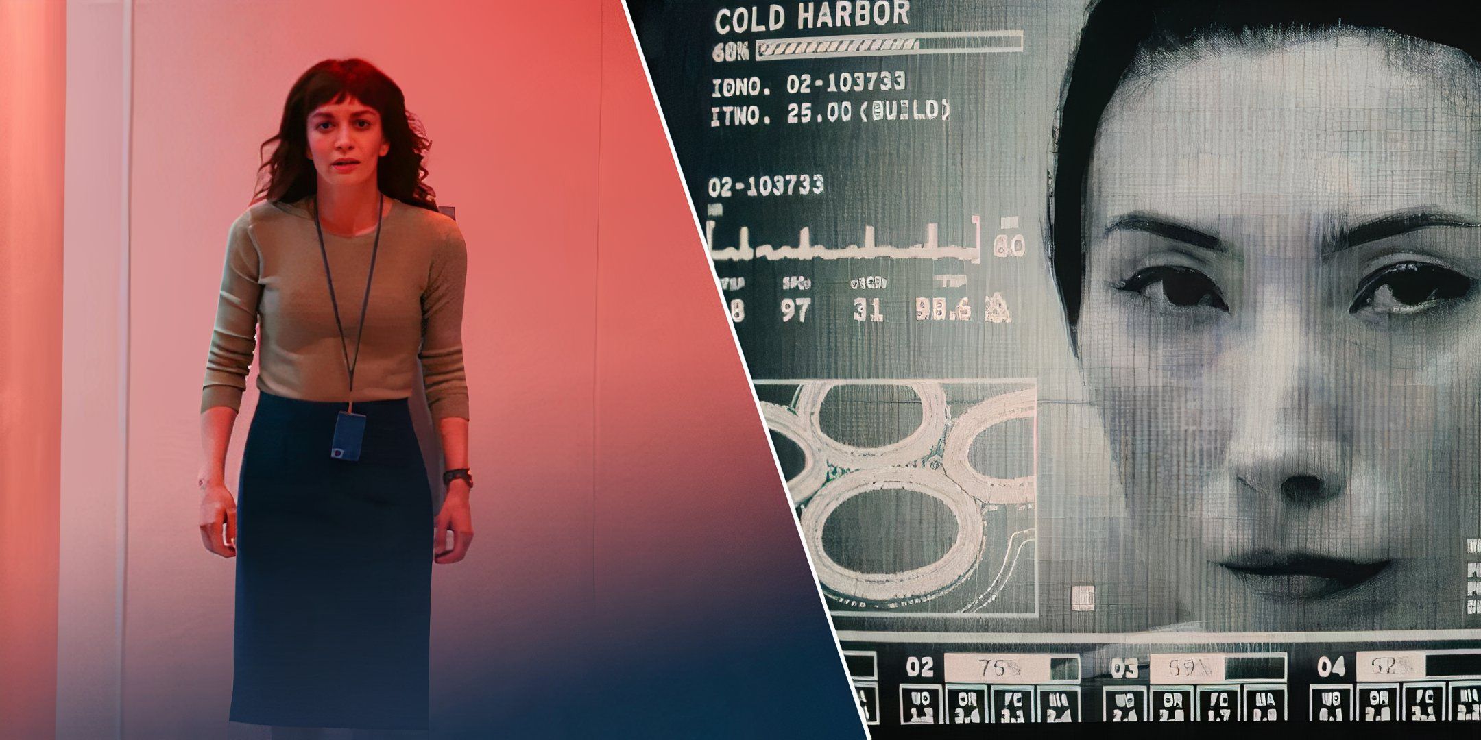 Helly and Gemma on a screen in Severance