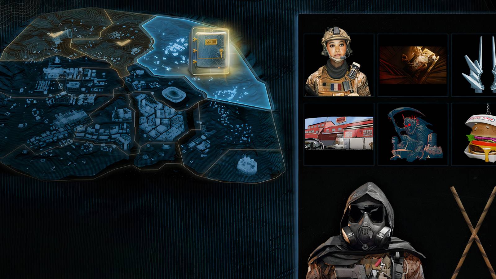 A map of Verdansk with the rewards of the new event - warzone