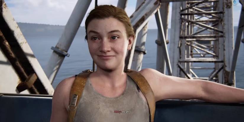 Abby sitting on the ferris wheel in The Last of Us 2