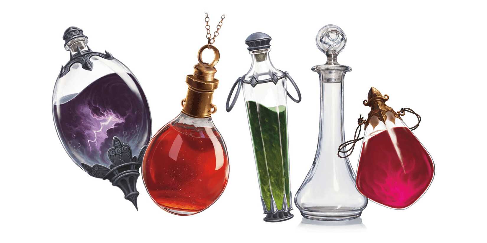 A variety of beneficial potions from DND.