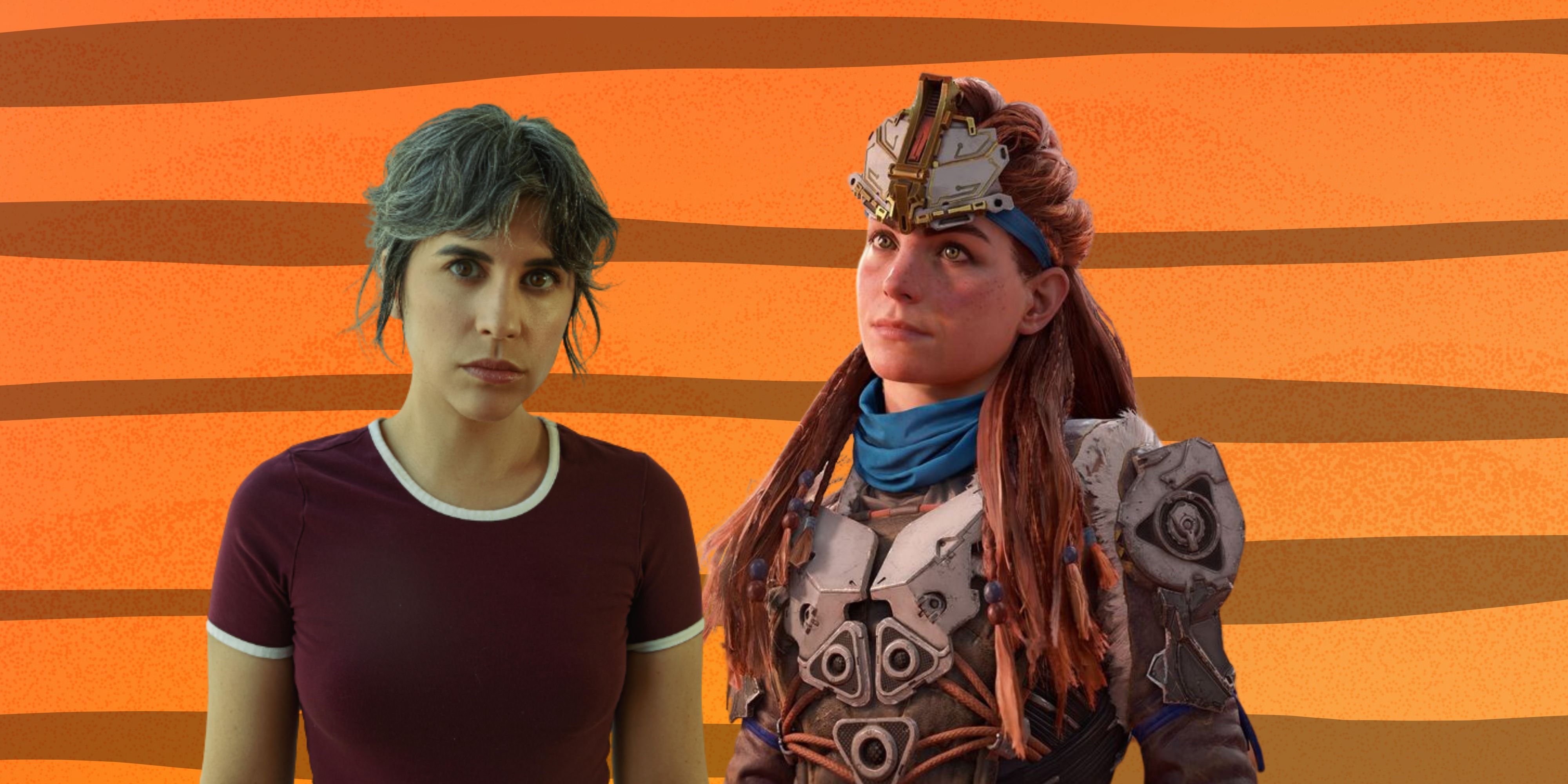 Ashly Burch and Aloy from Horizon