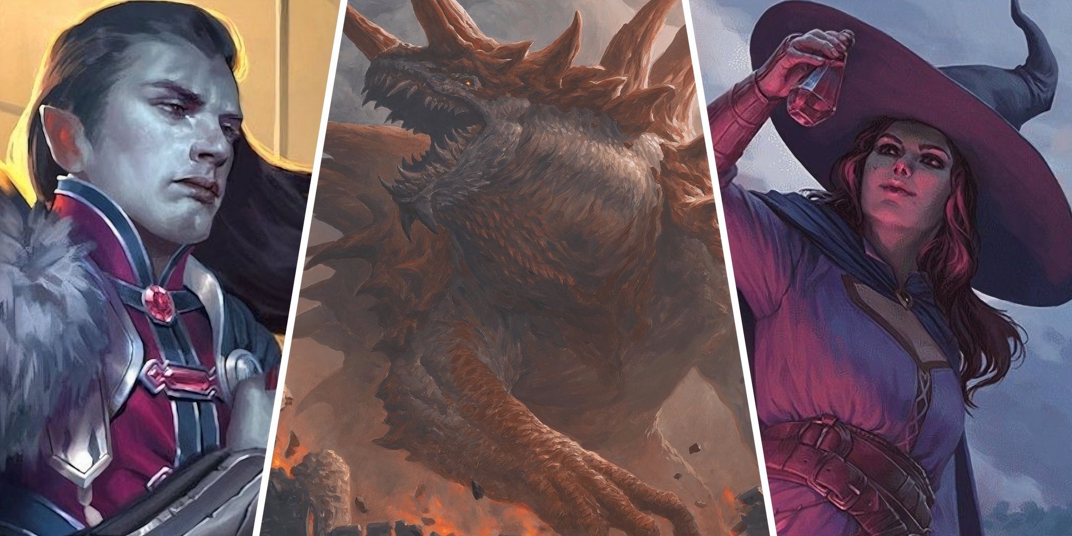 Three D&D classic characters side by side in a collage for DND.