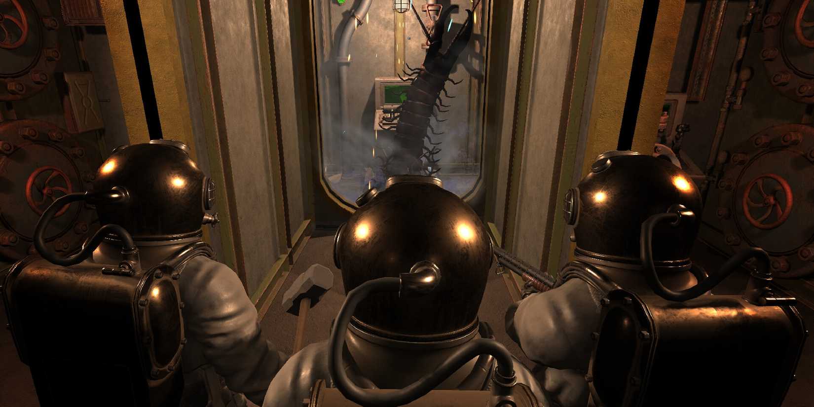 Darkwater: A huge centipede breaks through the floor of an outpost.