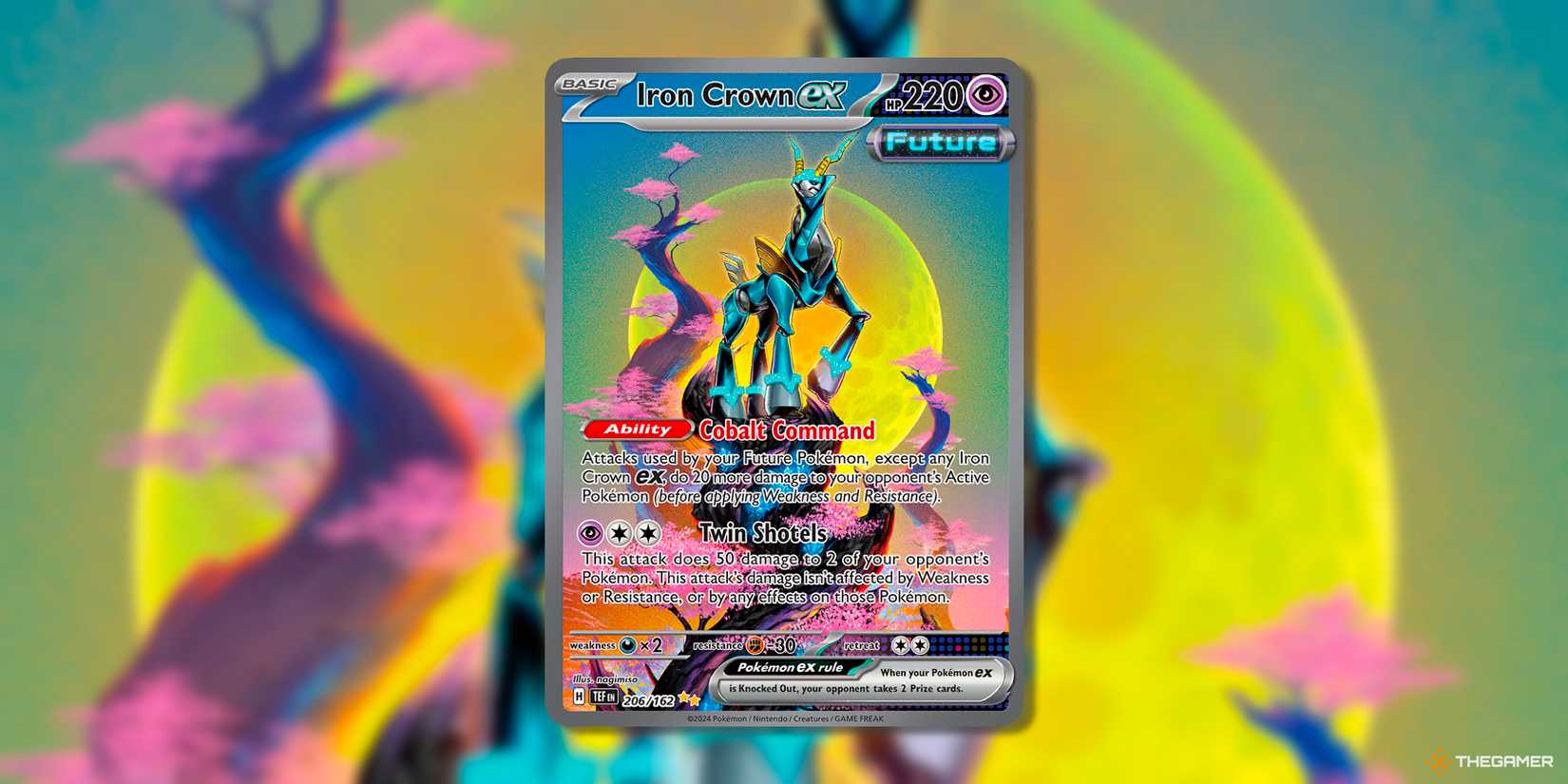 Iron Crown-Ex (Special Illustration Rare, 206) from the set temporary forces in Pokemon TCG.