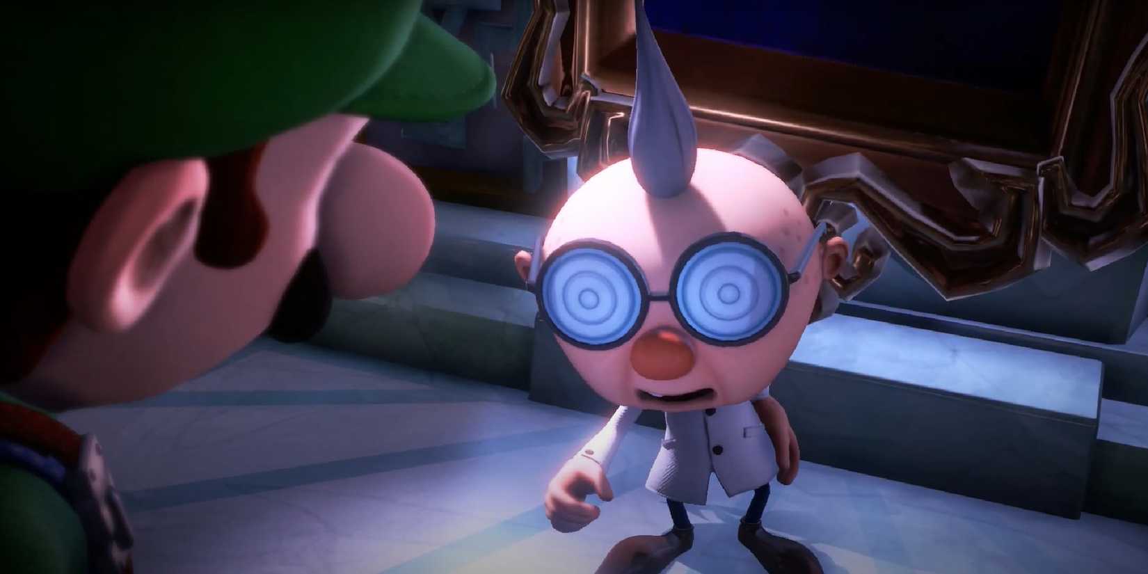 Luigis Mansion 3 image showing Proffesor E Gadd.