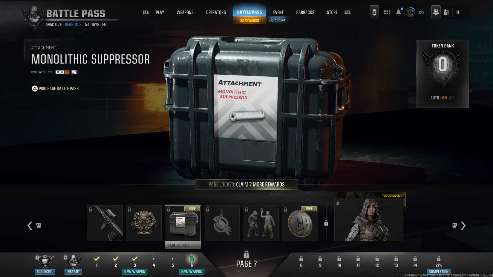 Monolithic Suppressor in the battle pass page - bo6