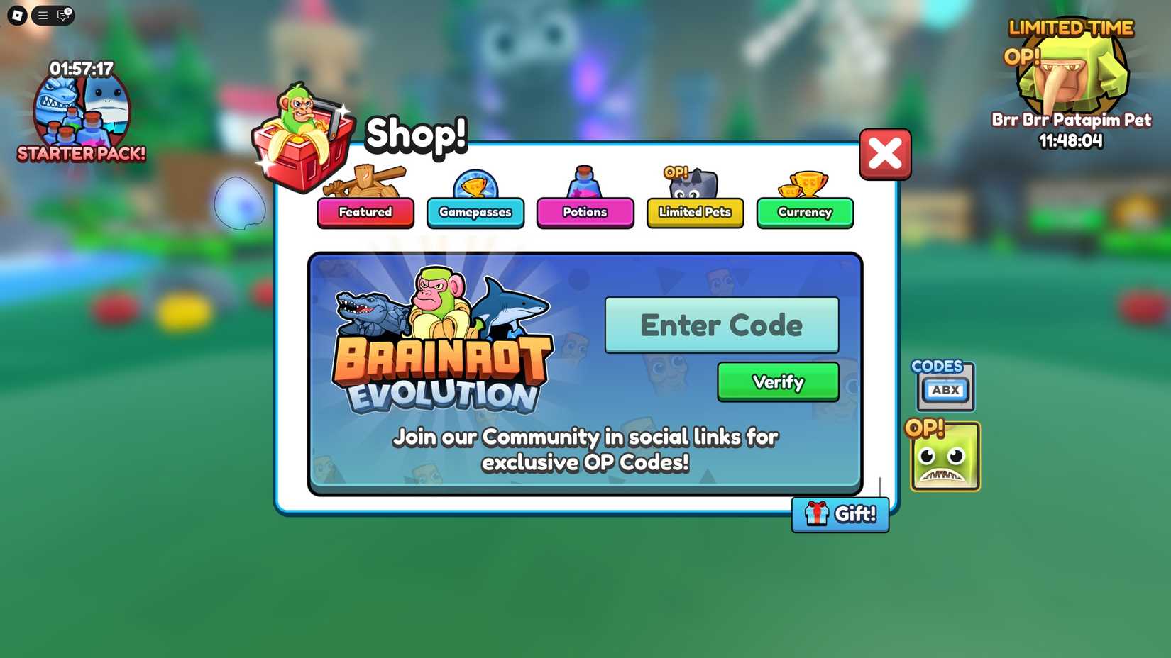 Brainrot Evolution Codes - Roblox