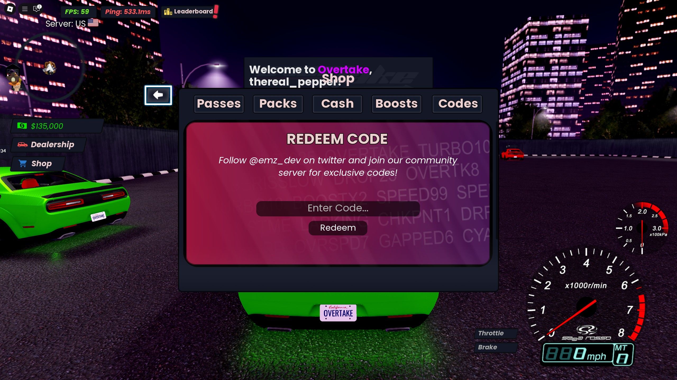 Overtake Codes Roblox Roblox 4 7 2025 14 07 37 