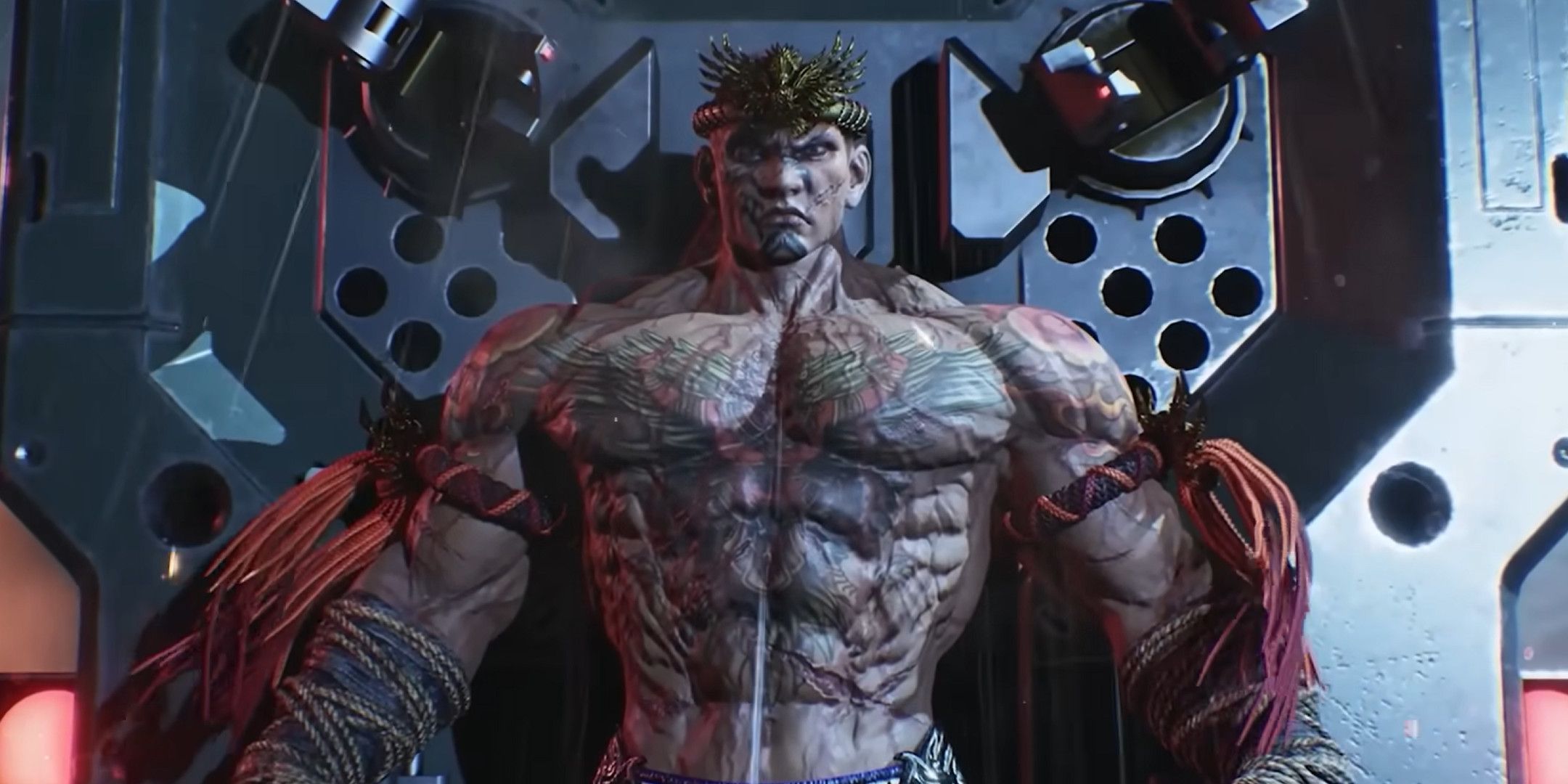 Fahkumram popping out of a metal case in Tekken 8