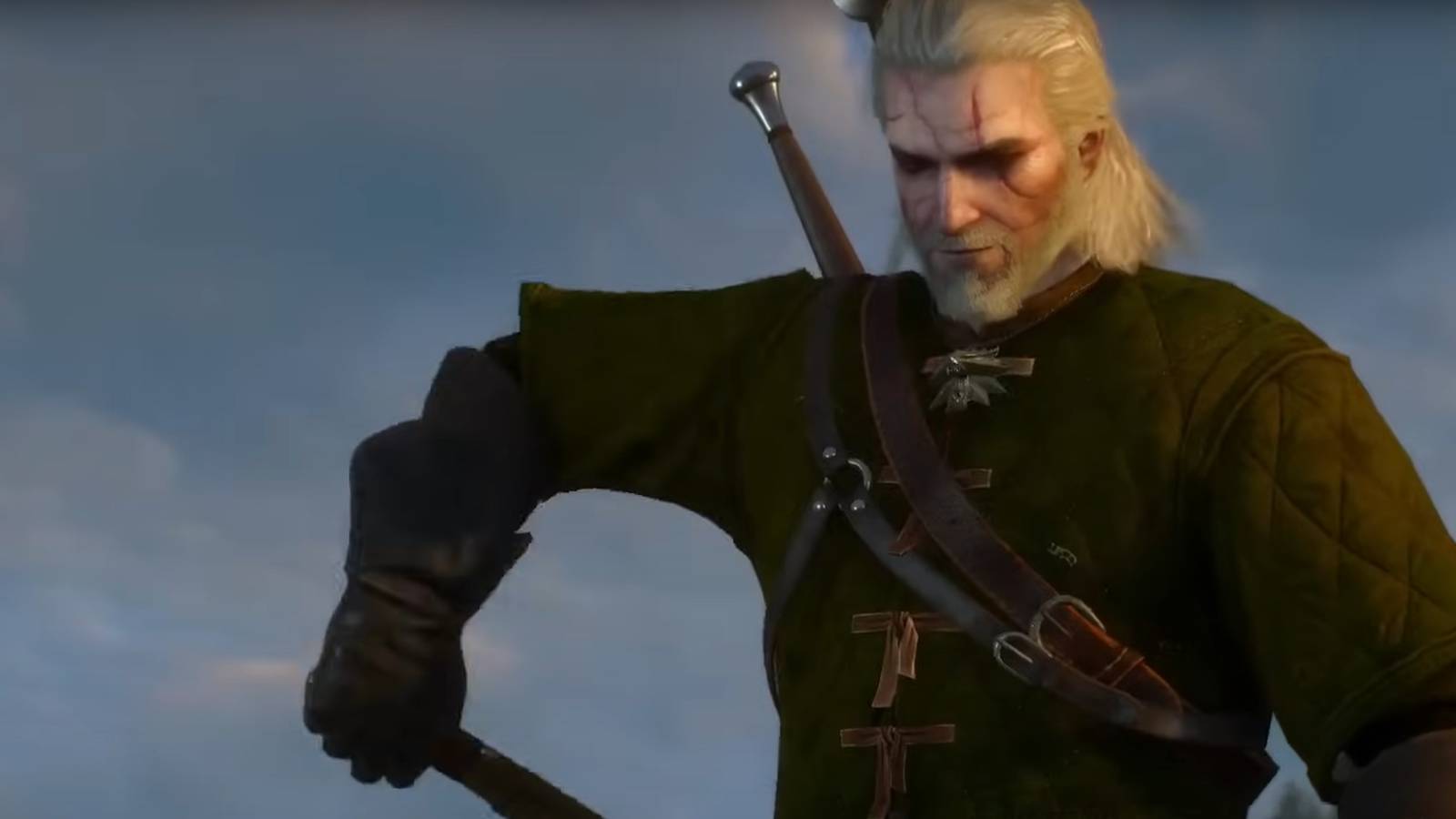 Geralt getting a Griffin Trophy in The Witcher 3: Wild Hunt.