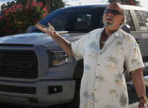 Brian standing in front of his large Vapid truck in GTA 6.