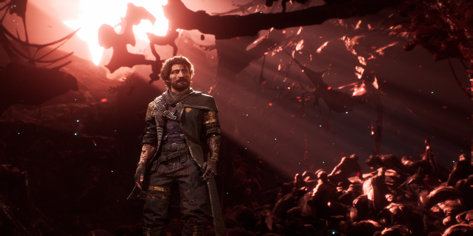 gustave surrounded by piles of bodies in clair obscur.