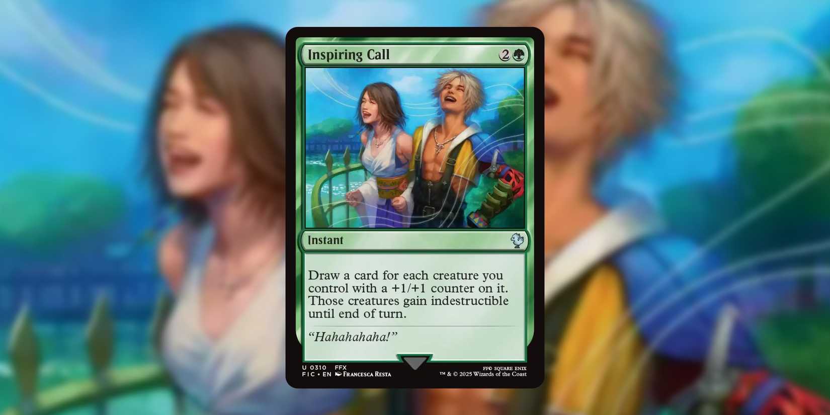 MTG's Final Fantasy 10 Commander Deck References Tidus and Yuna's Horrible Laughing Scene MTG's Final Fantasy 10 Commander Deck References Tidus and Yuna's Horrible Laughing Scene
