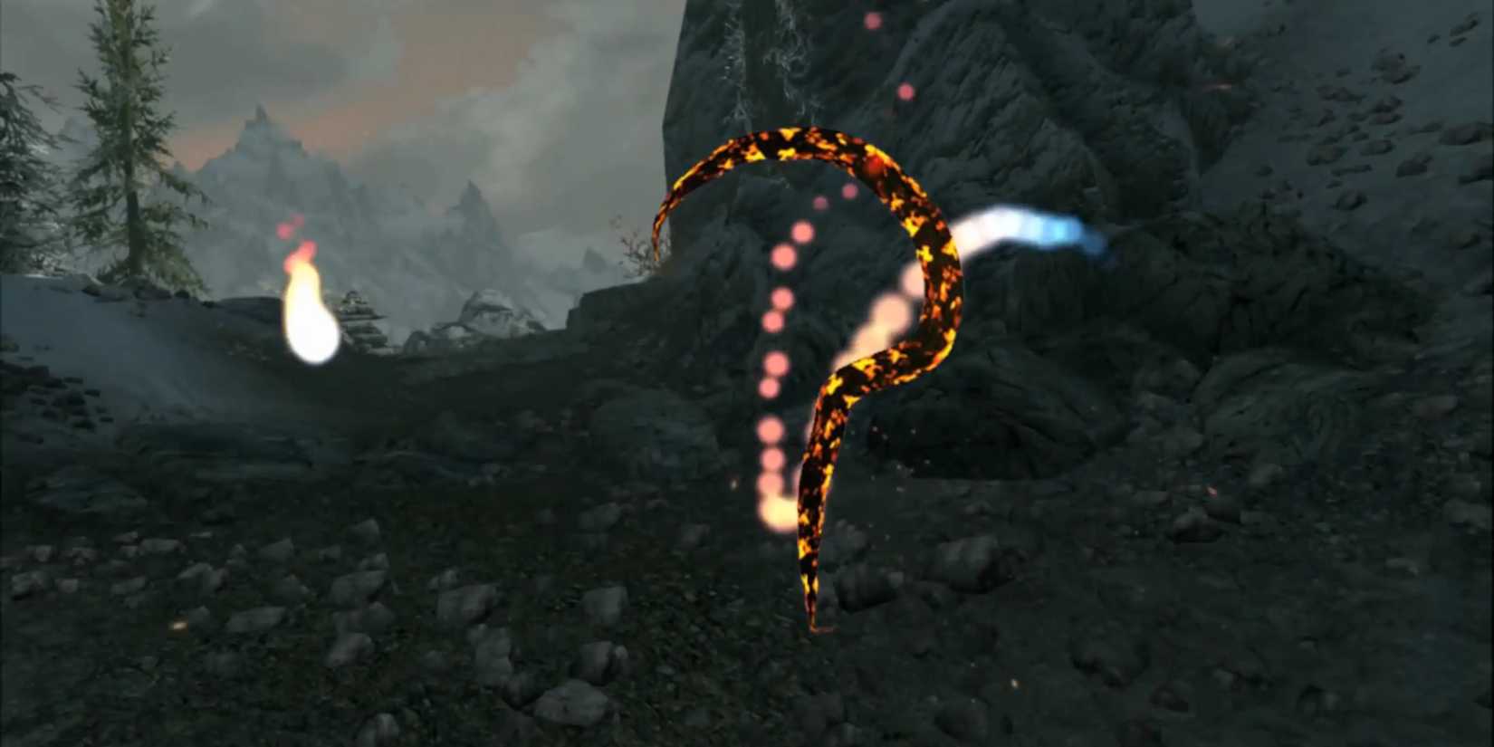 Skyrim VR: A magic spell casted by carving a living glyph out of the air.