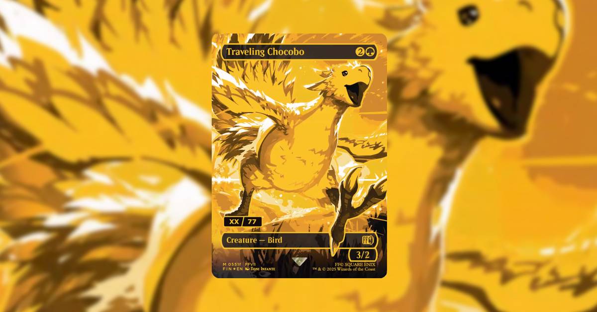mtg final fantasy gold chocobo Racing: Golden Feather Draft Tournament Art Lands featuring 16 different landscapes Final Fantasy Golden Chocobo MTG