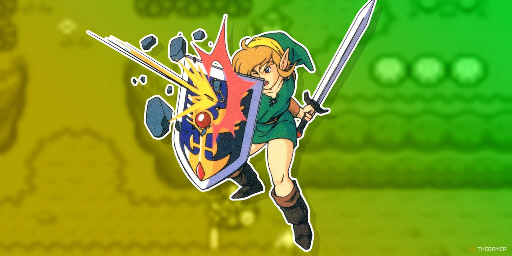Original artwork from The Legend of Zelda: A Link to the Past.