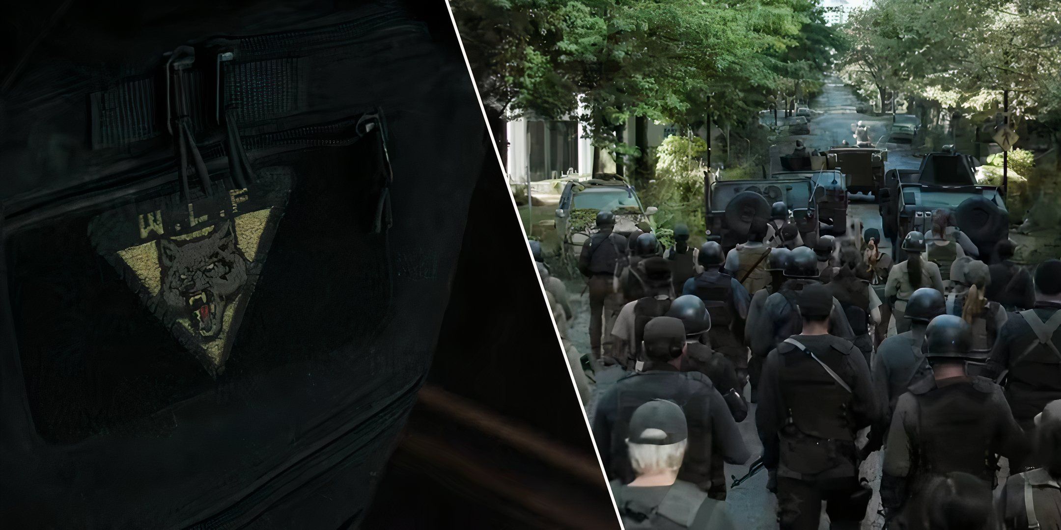 The W.L.F logo on Abby's bag and the WLF at the end of episode four in the last of us season two.