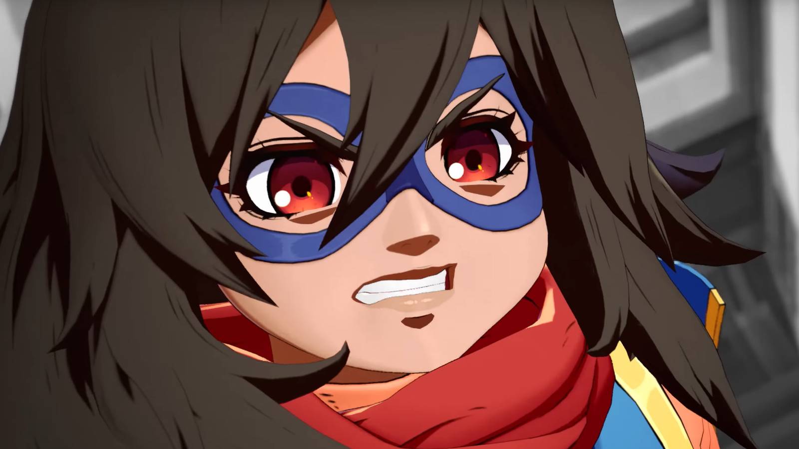 A close up of Ms Marvel in Tokon Fighting Souls